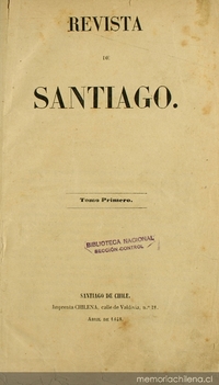 Revista de Santiago: tomo primero, abril de 1848