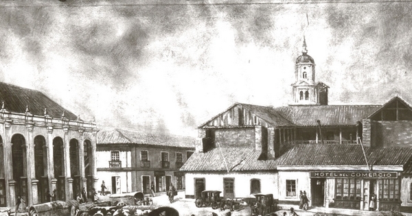 Plaza de Armas de Santiago en 1850