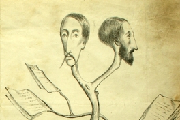 Caricatura de los hermanos Amunátegui, 1858