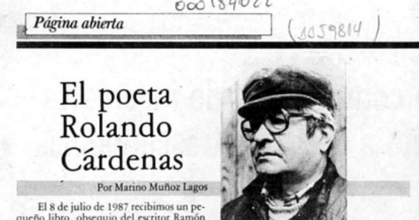 El poeta Rolando Cárdenas