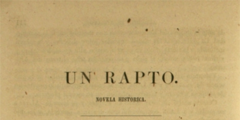 Un rapto: novela histórica