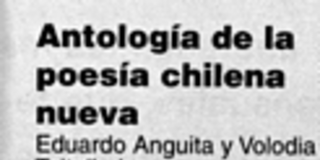 Antología de la poesía chilena nueva