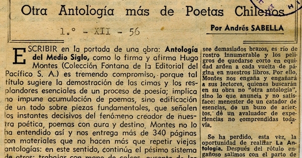 Otra antología más de poetas chilenos