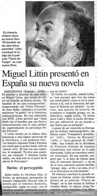 Miguel Littin presentó en españa su nueva novela