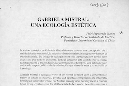 Gabriela Mistral, una ecología estética