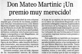 Don Mateo Martinic, un premio muy merecido!