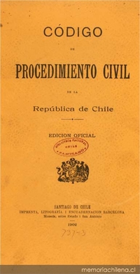 Código de procedimiento civil de la República de Chile