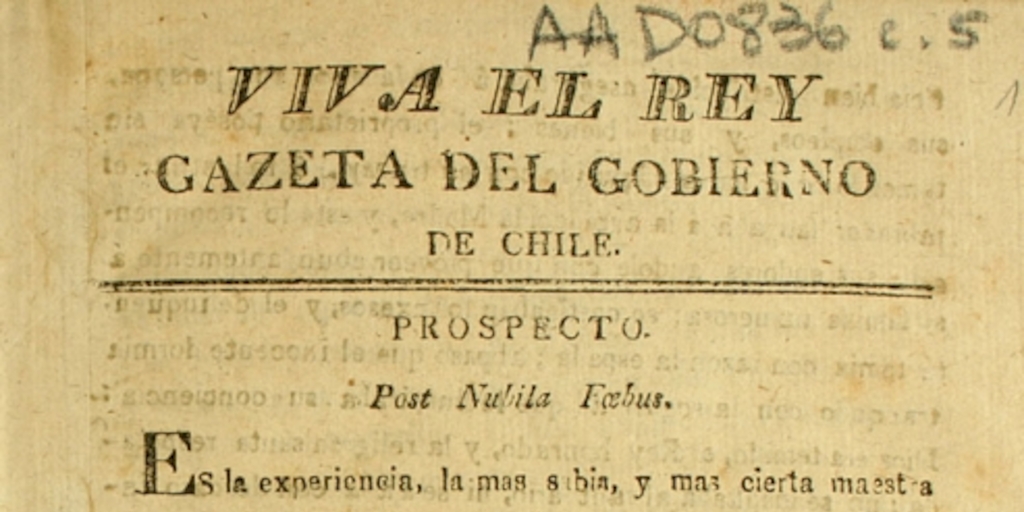 Viva el Rey: Gazeta del Gobierno de Chile