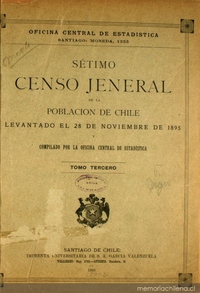 Sétimo Censo Jeneral de la Población de Chile: levantado el 28 de noviembre de 1895: tomo 3