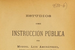Estudios sobre instrucción pública: tomo 1