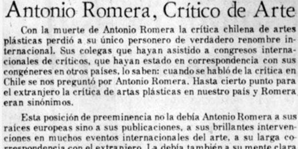 Antonio Romera, crítico de arte