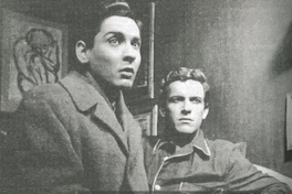 Sergio Aguirre y Fernando González en "Mi hermano Cristián", de Alejandro Sieveking, montaje de 1960