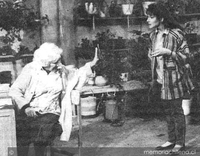 Ana González y Maricarmen Arrigorriaga en "Matilde dedos verdes", teleserie escrita por Alejandro Sieveking, 1988