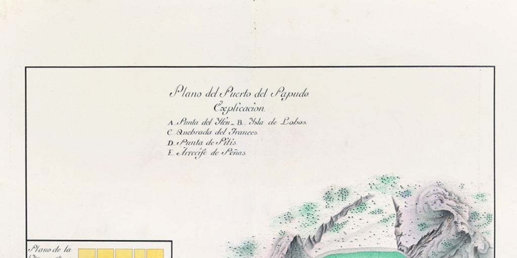 Plano del Puerto del Papudo. Plano de la Villa Santo Domingo de Rozas, 1789