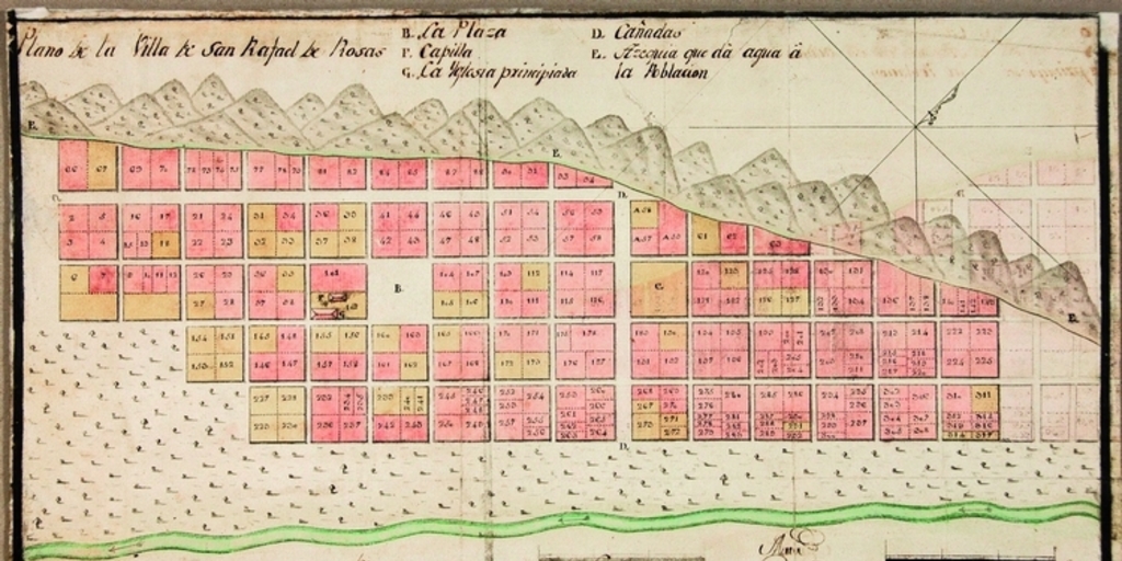 Plano de la villa San Rafael de Rozas, Illapel, 1790