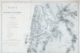 Mapa de la República de Chile desde el río Loa hasta el cabo de Hornos, ca. 1875