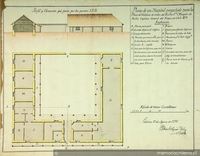 Plano de un hospital proyectado para la plaza de Valdivia, 1797