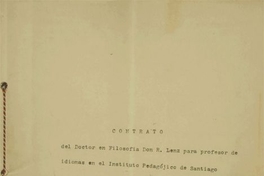 Contrato entre Gobierno chileno representado por Domingo Gana y Rodolfo Lenz, 1889