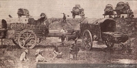 Carretas viajeras de Santiago a Valparaíso, 1862