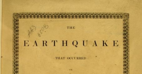 The Earthquake of Juan Fernández, as it ocurred in the year 1835