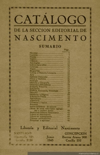 Catálogo de la sección editorial de Nascimento