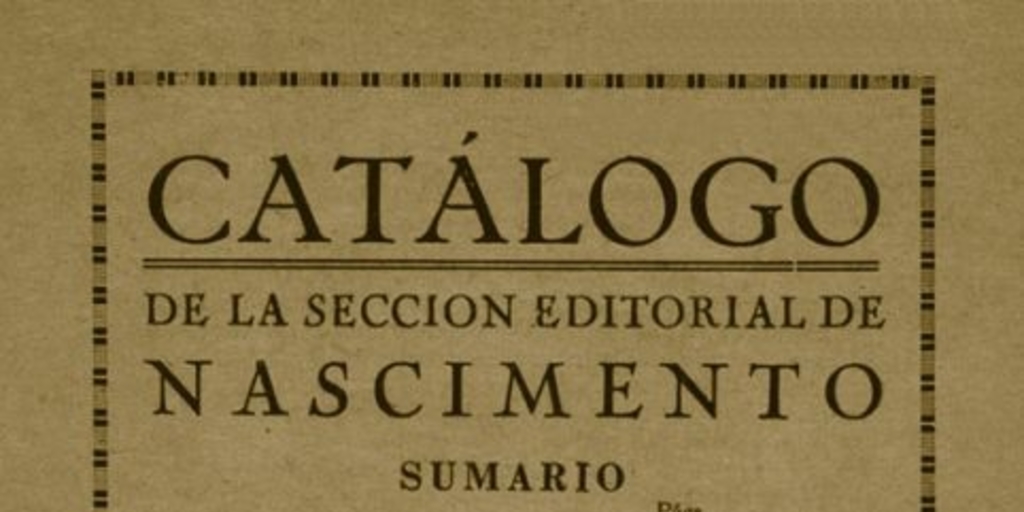 Catálogo de la sección editorial de Nascimiento