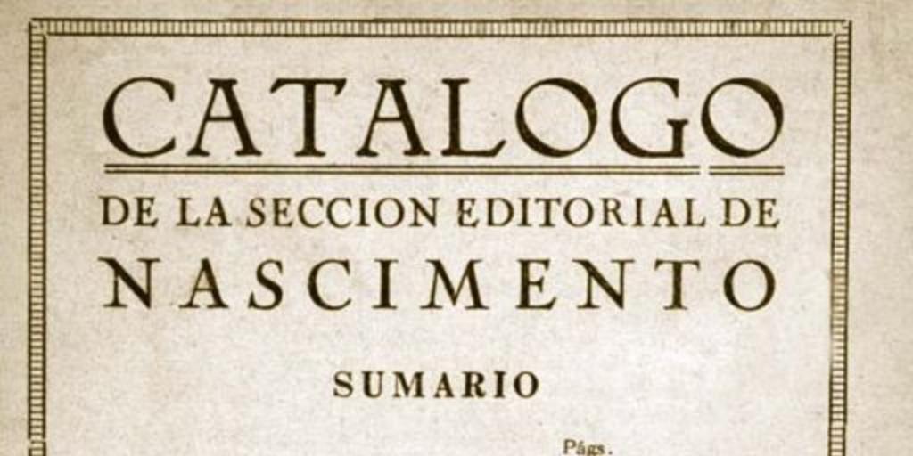 Catálogo de la Sección Editorial de Nascimento