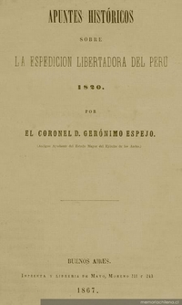 Apuntes históricos sobre la Espedición Libertadora del Perú : 1820