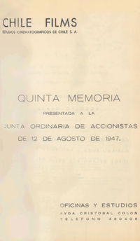 Quinta Memoria presentada a la Junta Ordinaria de Accionistas de 12 de agosto de 1947