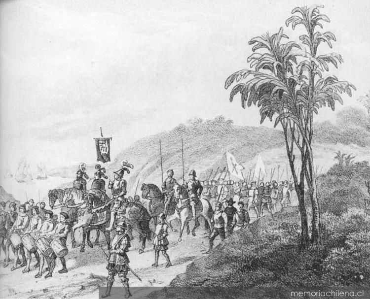 Pedro de Valdivia y su ejército hacia 1542