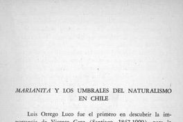 Marianita y los umbrales del naturalismo en Chile