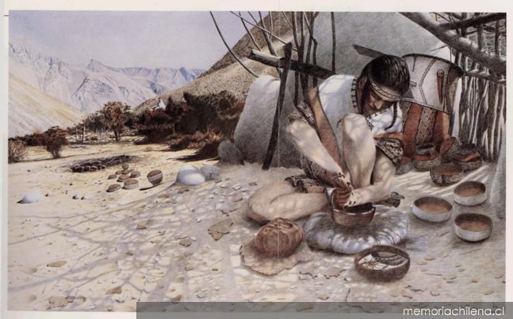 Recreación ceramista diaguita, período agroalfarero tardío : 1200-1470 d. C.