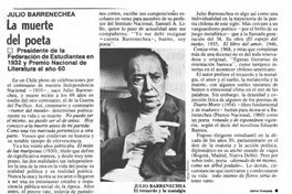 Julio Barrenechea : la muerte del poeta