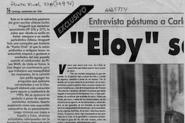 "Eloy" soy yo : entrevista póstuma a Carlos Droguett