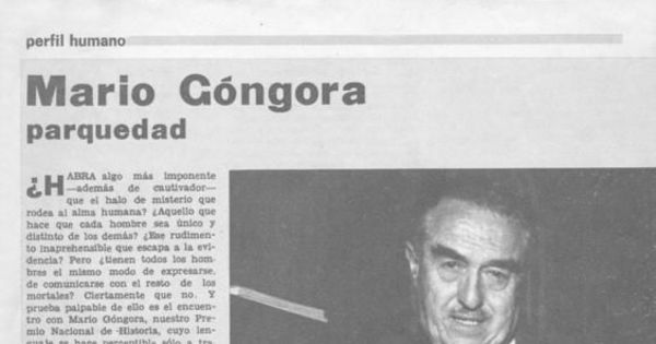 Mario Góngora : parquedad