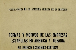 Formas y motivos de las Empresas españolas en América y Oceanía: su esencia económico-cultural