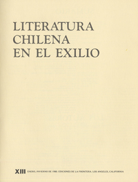 Literatura chilena en el exilio, no. 13, ene. (invierno 1980)