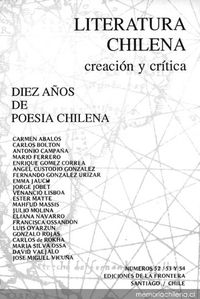 Revista Literatura chilena : creación y crítica  Año 14 Nº 51 (1990)