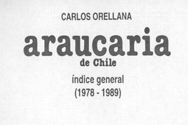 Araucaria de Chile : índice general (1978-1989