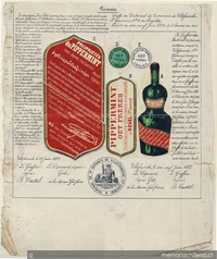 Marca registrada en Chile por la empresa francesa Get Frères para su comercialización, 1889.