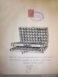 Dibujo de un envase para transportar huevos presentado por Eudolio Rómulo Lepez en 1925.