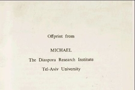 Documentos relacionados con la primera comunidad judia de Chile 1909-1914