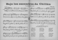 Bajo los escombros de Chillán [música] : vals-canción [para canto y piano]
