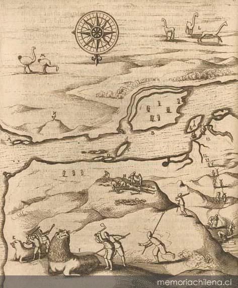 Mapa del Estrecho de Magallanes elaborado por la expedición de Schouten y Le Maire, 1616