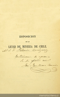 Esposición de las leyes de minería de Chile