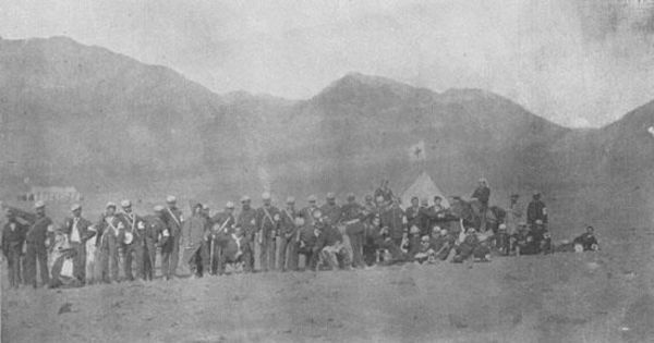 Sanidad militar en el campamento de Antofagasta, 1879 : personal de ambulancia