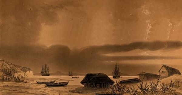 Establissement des baleiniers sur l´ Ile de Quiriquina, 1838