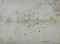 Plano de la ciudad de Chillán indicando las posiciones militares en 1813
