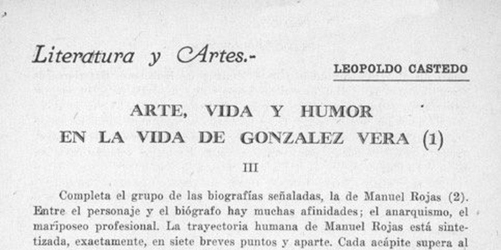 Arte, vida y humor en la obra de González Vera III