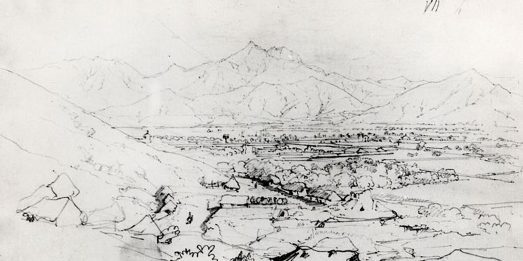 [Dibujo del valle del sector del Cerro La Campana]